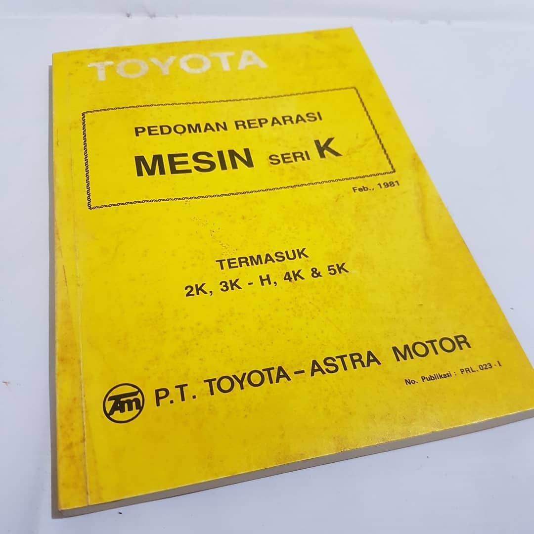 Buku original Reparasi service manual Toyota Mesin seri K Corolla