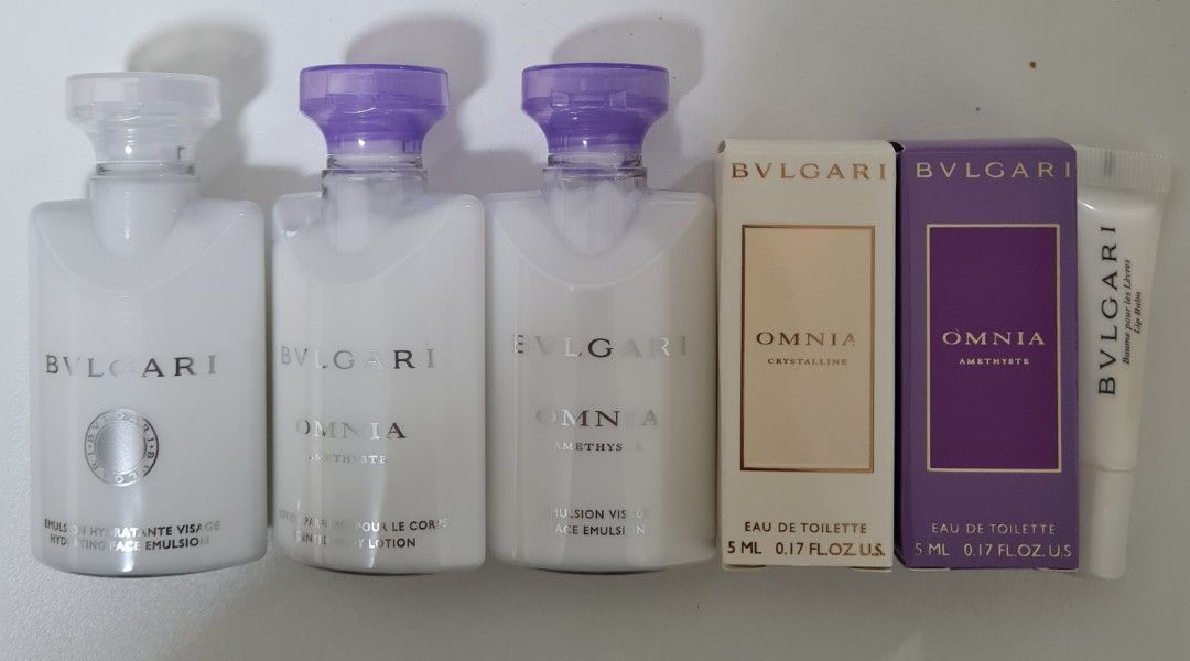 Bvlgari face emulsion, body lotion, perfume and lip balm, Beauty