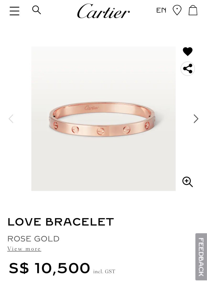 Cartier Love Bracelet 16 Rose gold Luxury Accessories on Carousell
