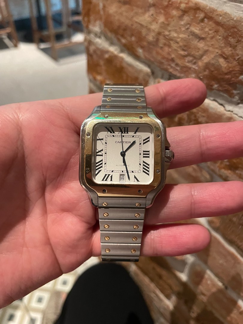 Cartier santos shop large two tone