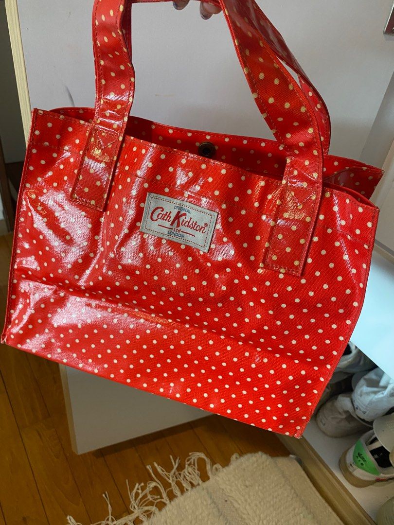 Cath kidston red polka dot top bag