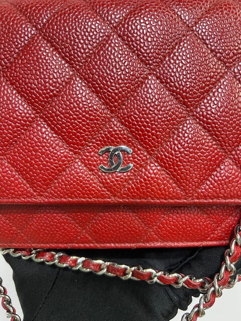 Chanel Woc True Red Caviar In Shw, Luxury, Bags & Wallets On Carousell