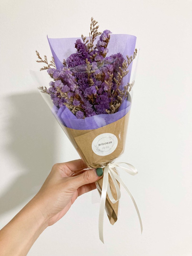 Cheap Dried Flower Bouquet Purple Lavender x Statice Flowers, Hobbies