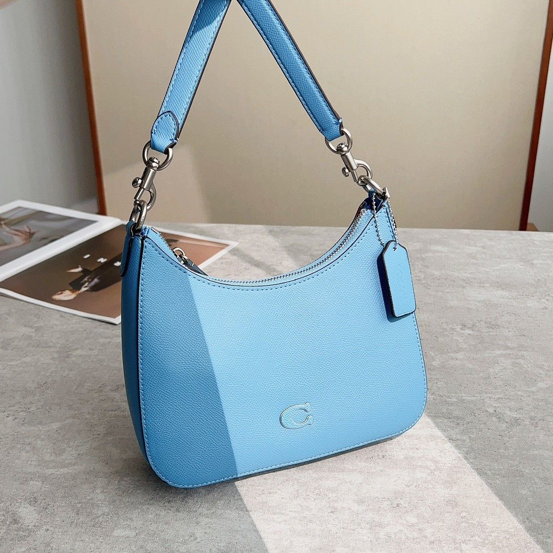 Coach Hobo Crossbody with Signature Canvas Interior Blue, Women's