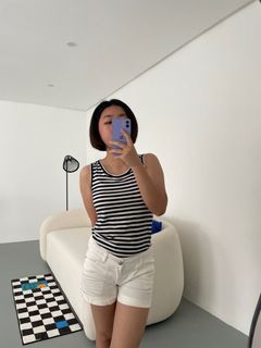 Comme ca ism stripe tank top