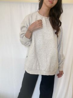 Crewneck Baju hangat tebal pria wanita abu fashion