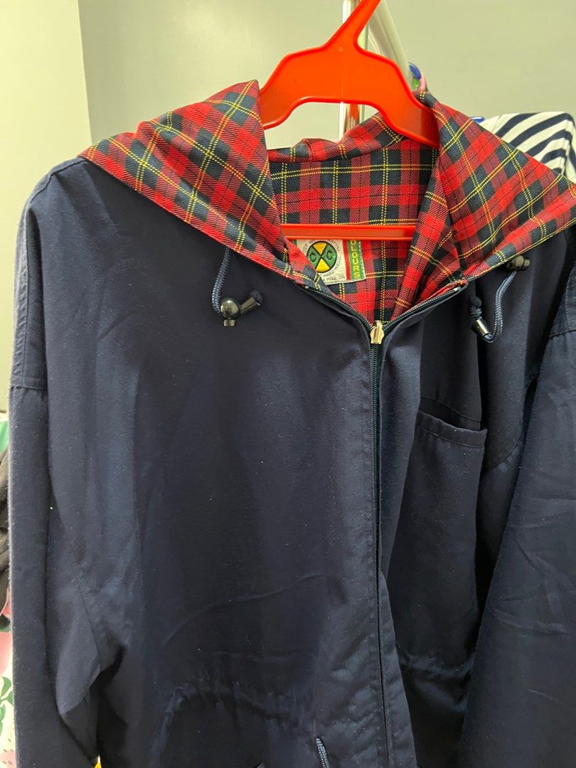 [CROSS COLOURS] Navy Blue/Checkered Jacket, Men's Fashion, Coats