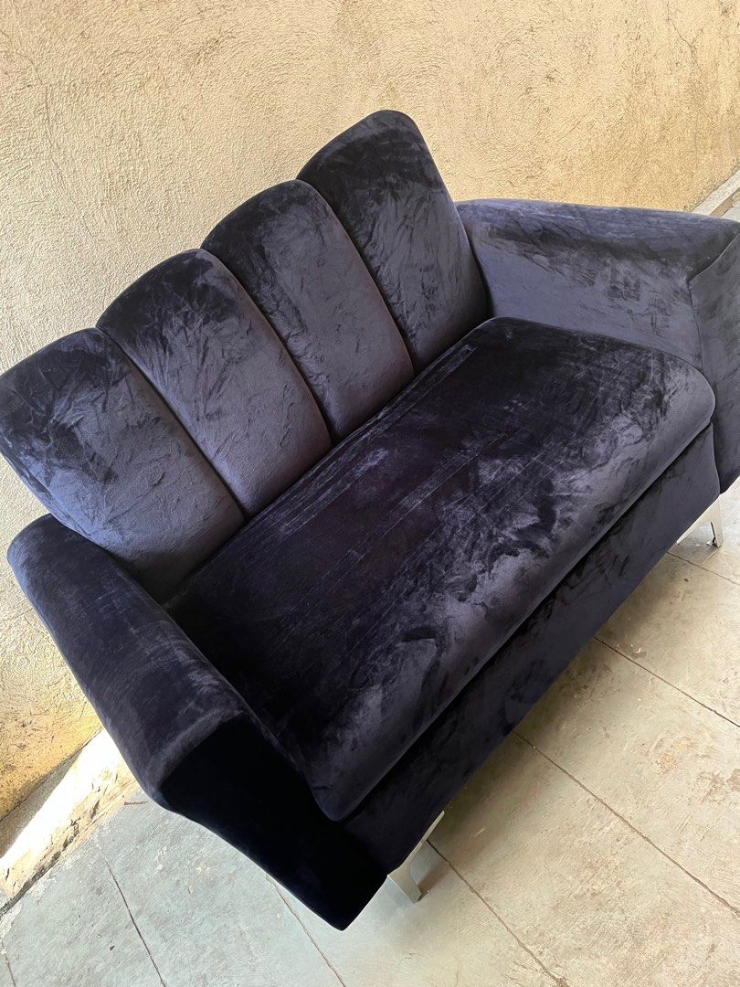 Dark Blue Velvet Sofa Loveseat (Category: Sofas) located in Paranaque City. Submitted by abby_e_g (Listing ID 1231850017, Image 2). Description: 🤍🛋️New Sofa Designs Available 🛋️🤍 🔥discount for sure buyer!! ❤️‍🔥 🔥Durable 🔥Quality 🔥Customizable 🔥Easy to maintain 🔥Free Pillows for L-Shapes Set ☄️PM for inquiries! Order Now! .