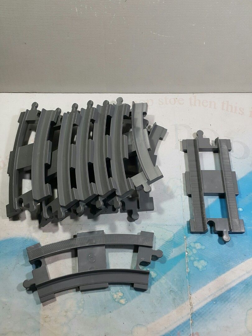 Duplo Train Tracks Lego Brand (Category: Lego & Building Sets) located in Paranaque City. Submitted by vintagepopsicle (Listing ID 1231924321, Image 1). Description: 8pcs curve and 1pc straight. Add to your Duplo Tracks and enjoy variations of your track designs. Gcash and Lalamove. Sold as it is..