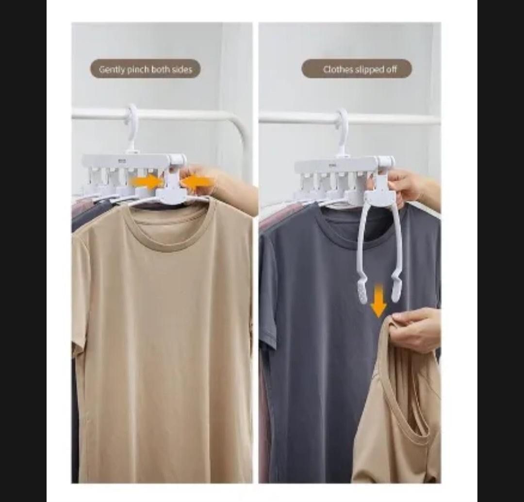 ECOCO Multi-Function 5 in 1 Cloth Hanger with 5 Anti-Slip Cloth Hanger  Rotatable Hook