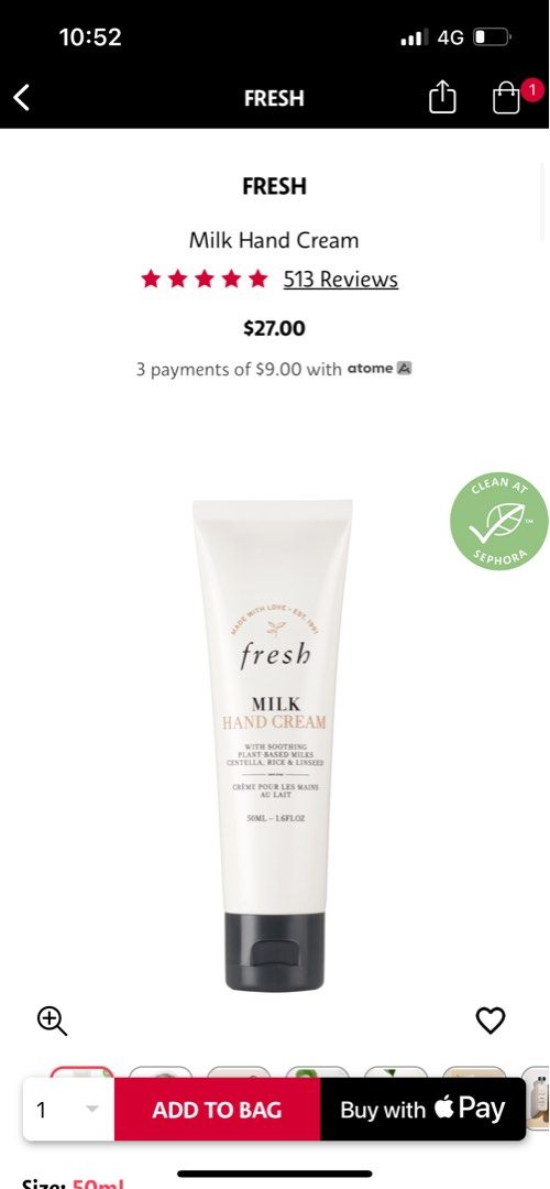 Fresh Milk Hand cream, Beauty & Personal Care, Hands & Nails on Carousell