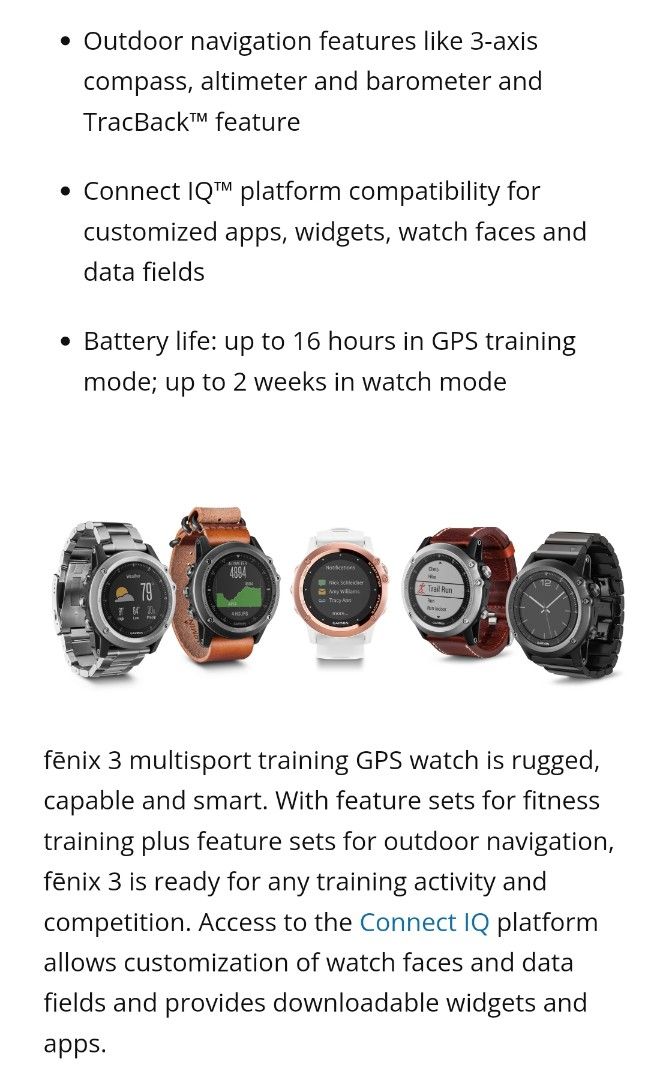 Garmin fenix 3 on sale widgets