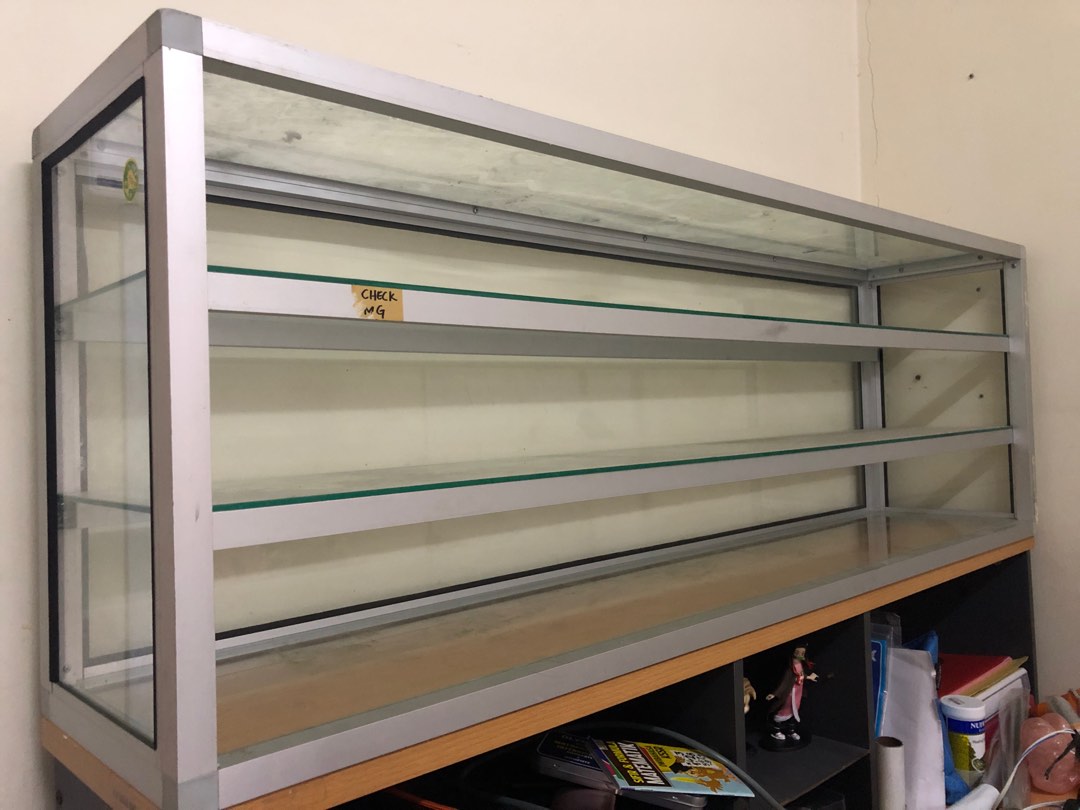 Glass showcase rack kaca aluminum, Furniture & Home Living