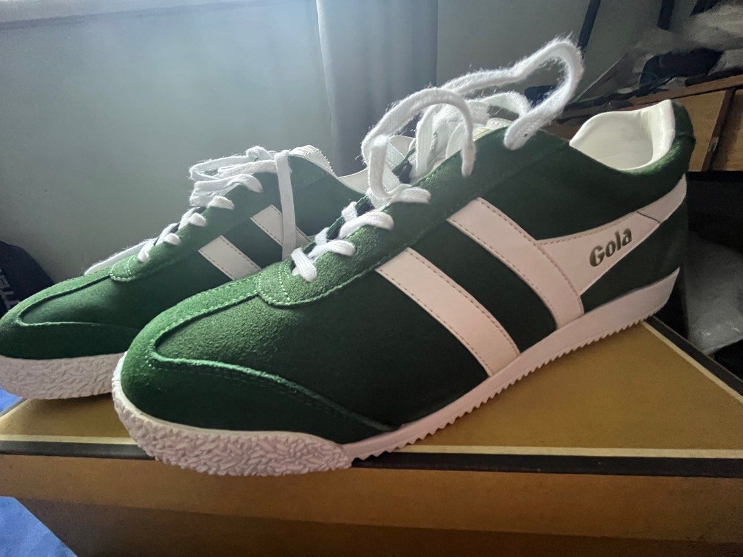 Gola Harrier Suede Dark Green White Men s Fashion Footwear