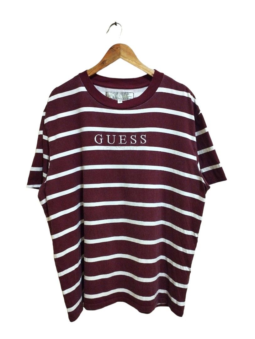 GUESS Original Striped t shirt Men s Fashion Tops Sets