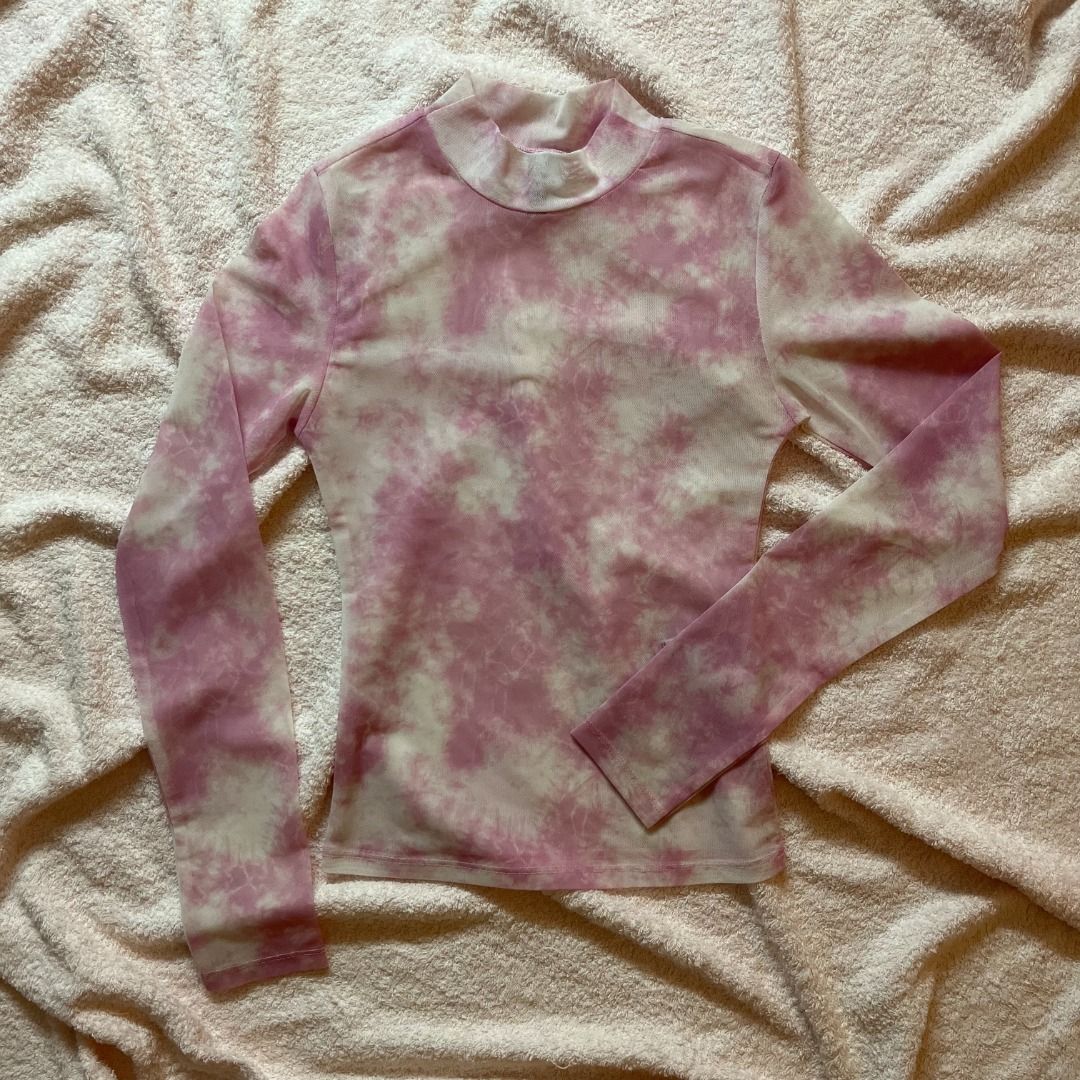 H&m pink mesh online top