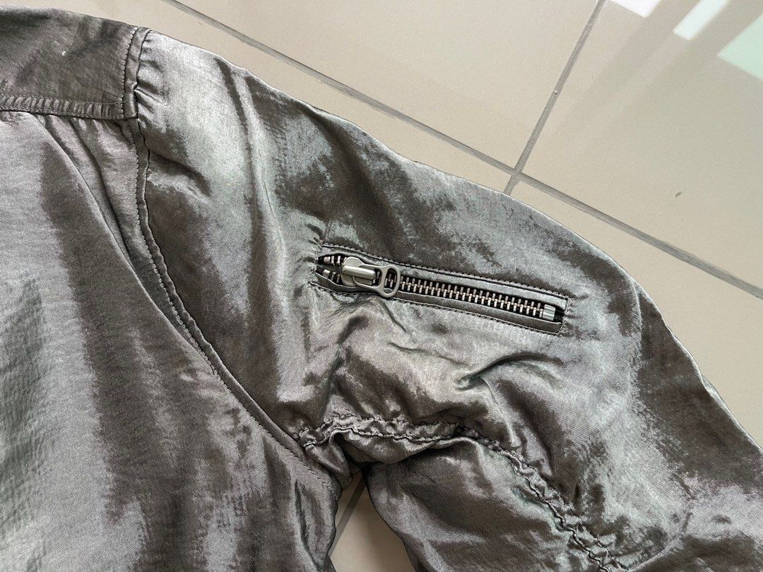 Silver bomber jacket zara discount