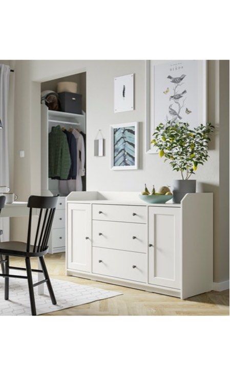 Cabinet HAUGA Sideboard White 140 84 Malm Brimnes Hemnes Nordli