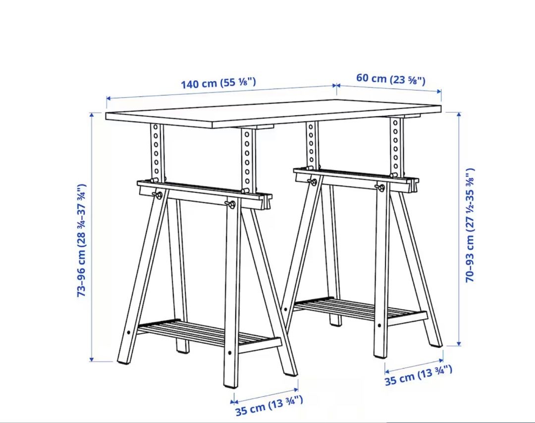 IKEA Desk base x2 white, Furniture & Home Living, Furniture, Tables