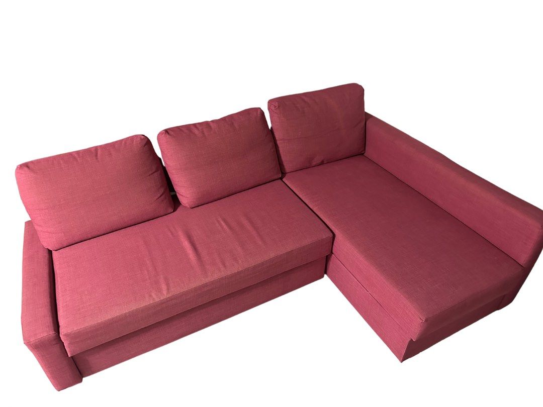 ikea friheten sofa bed pink