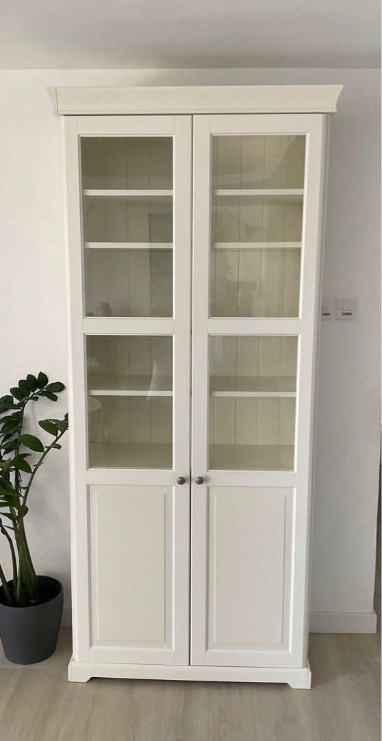 IKEA Liatorp bookcase with doors, 傢俬＆家居, 傢俬, 書櫃、櫃子及架 Carousell