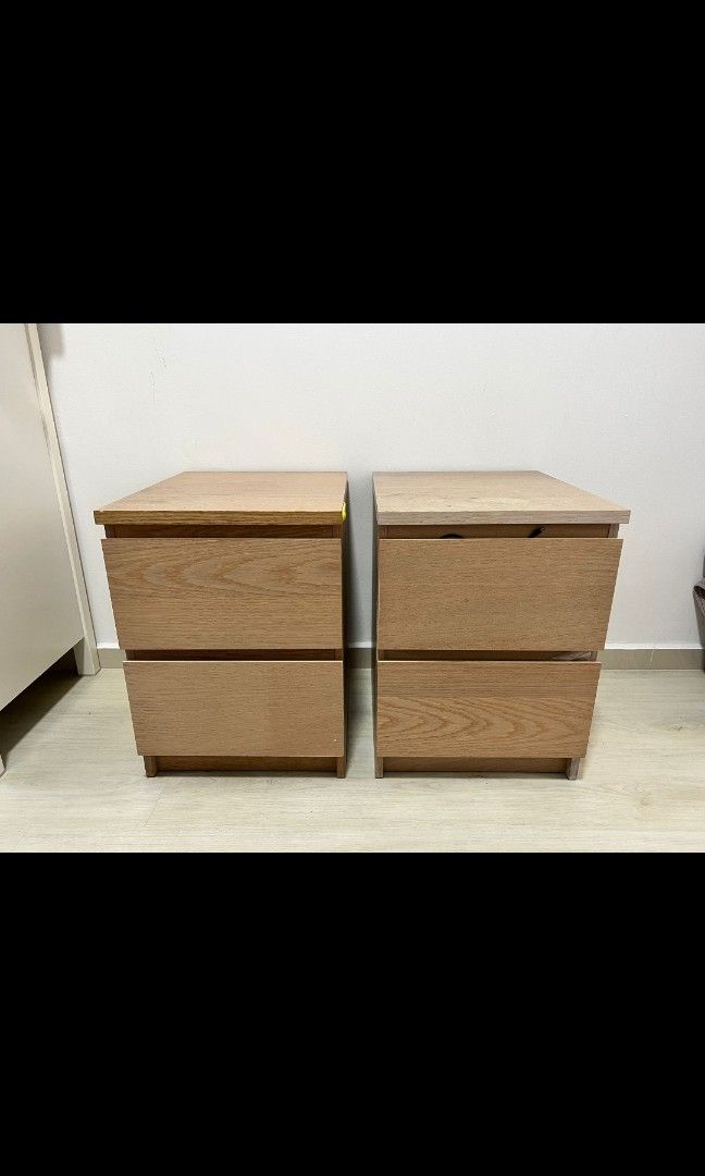 Ikea MALM Bedside Table with Drawers, Furniture & Home Living