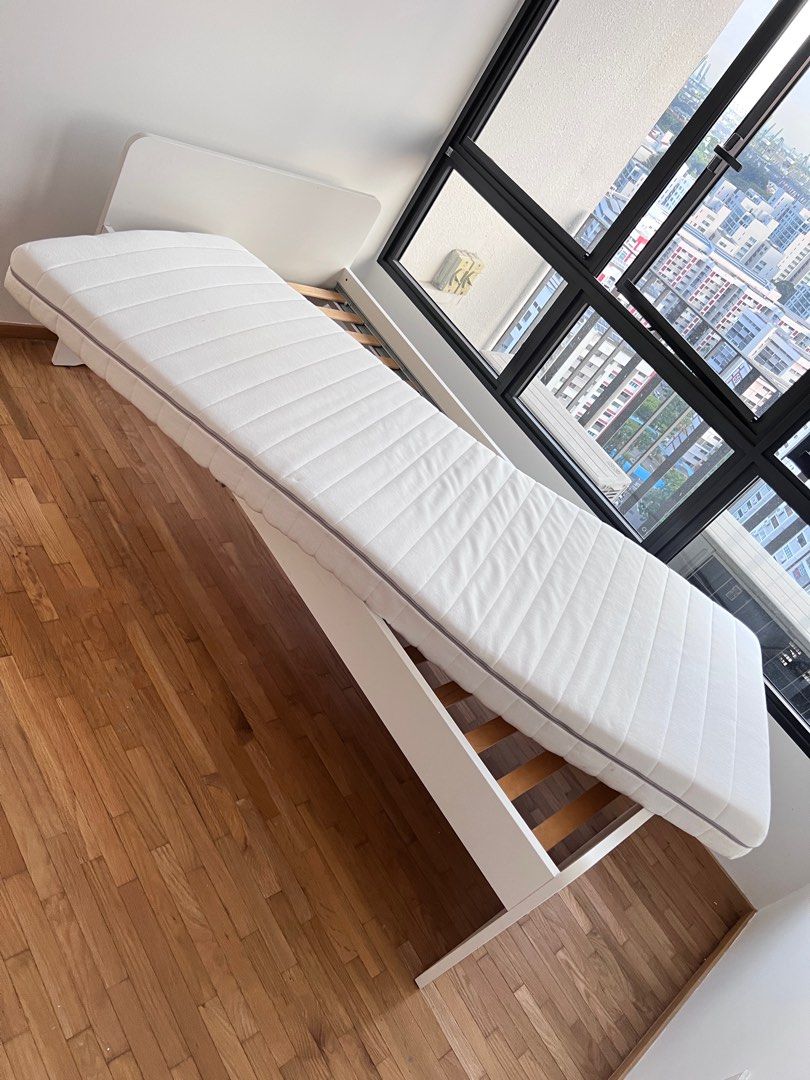 IKEA SLAKT Single Bed with Mattress S69, Furniture & Home Living