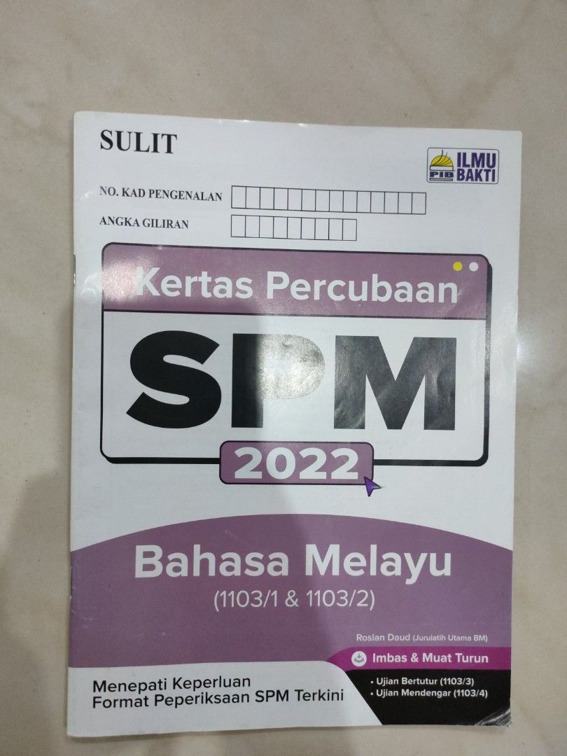 [Ilmu Bakti] Kertas Percubaan SPM 2022  Bahasa Melayu (KSSM), Hobbies