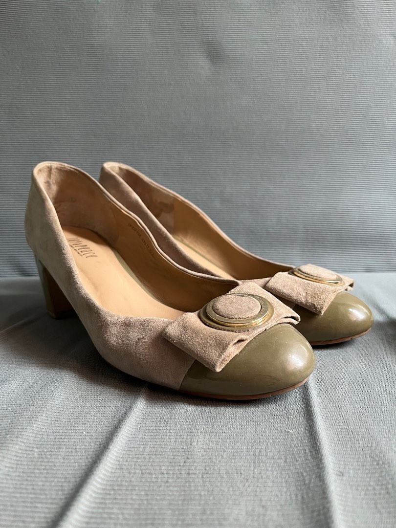 Joy and Peace (HK brand) beige tan 1 inch heels sandals shoes on Carousell