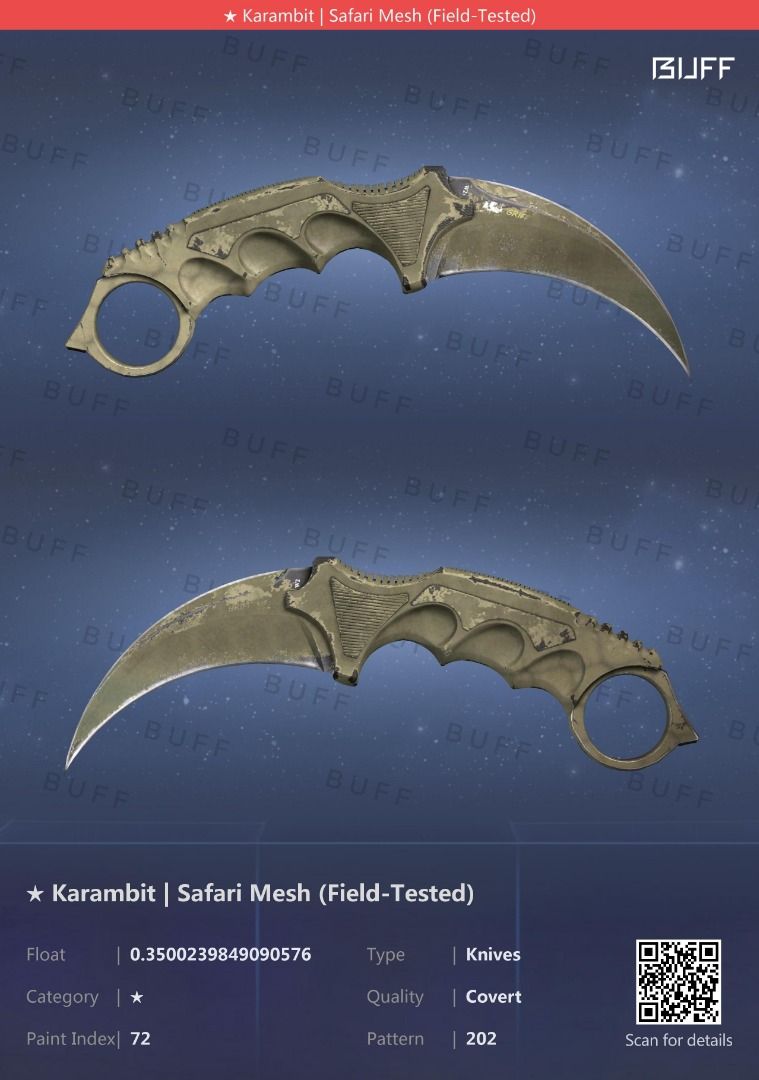 Karambit Safari Mesh (FT) tags csgo knife csgo skins csgo gloves ak47