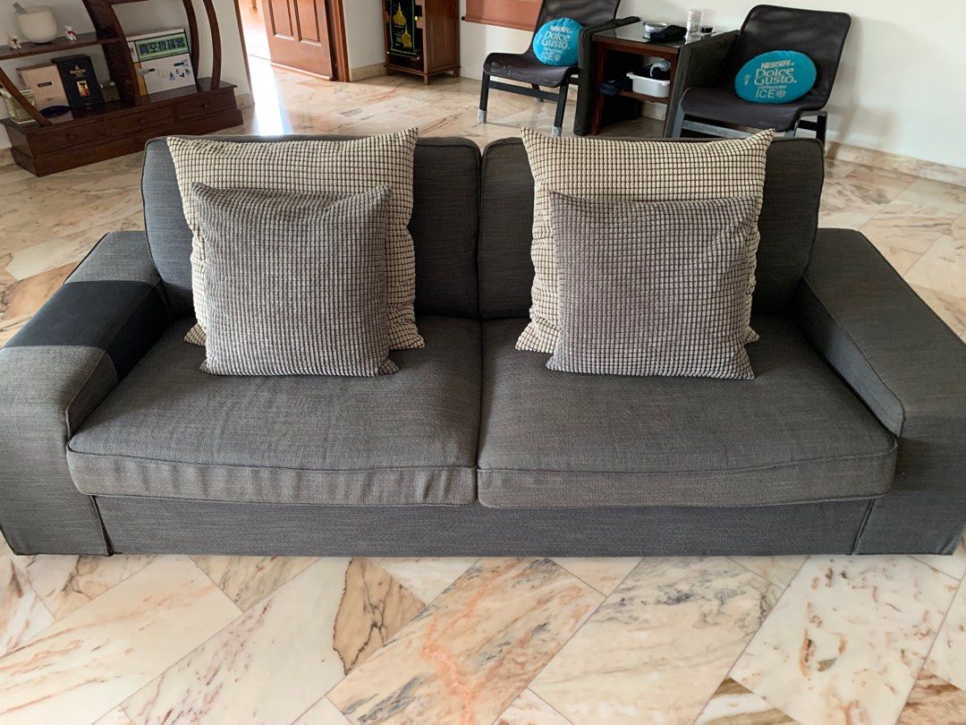 KIVIK 1-seat sleeper sofa, Tibbleby beige/gray - IKEA