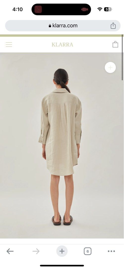 Linen Shirt Dress in Natural – KLARRA