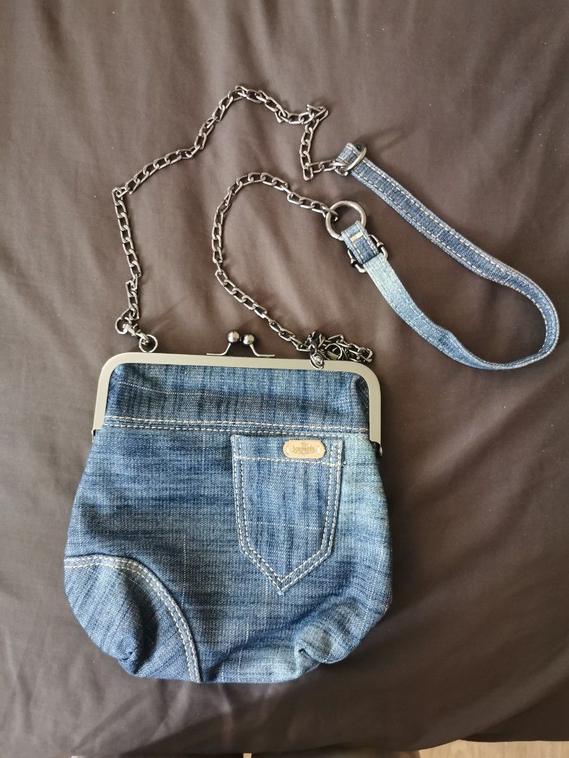 Light blue jeans sling bag with strap, Women's Fashion, Bags & Wallets, Crossbody Bags on Carousell