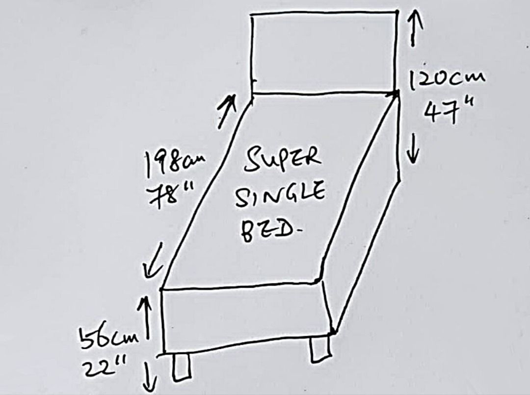 LikeNew SuperSingle Bed Frame and Mattress [Still Wrapped in Plastic