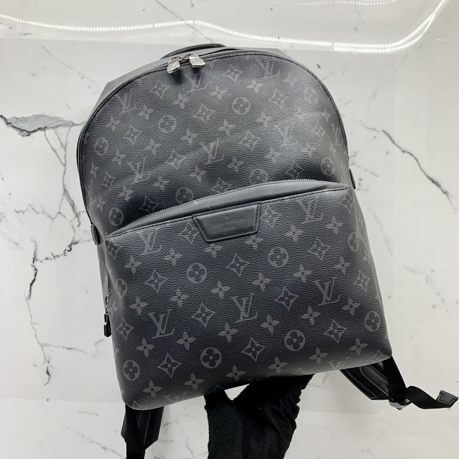 LOUIS VUITTON Monogram Shadow Discovery Backpack PM Leather Black M46553  RFID
