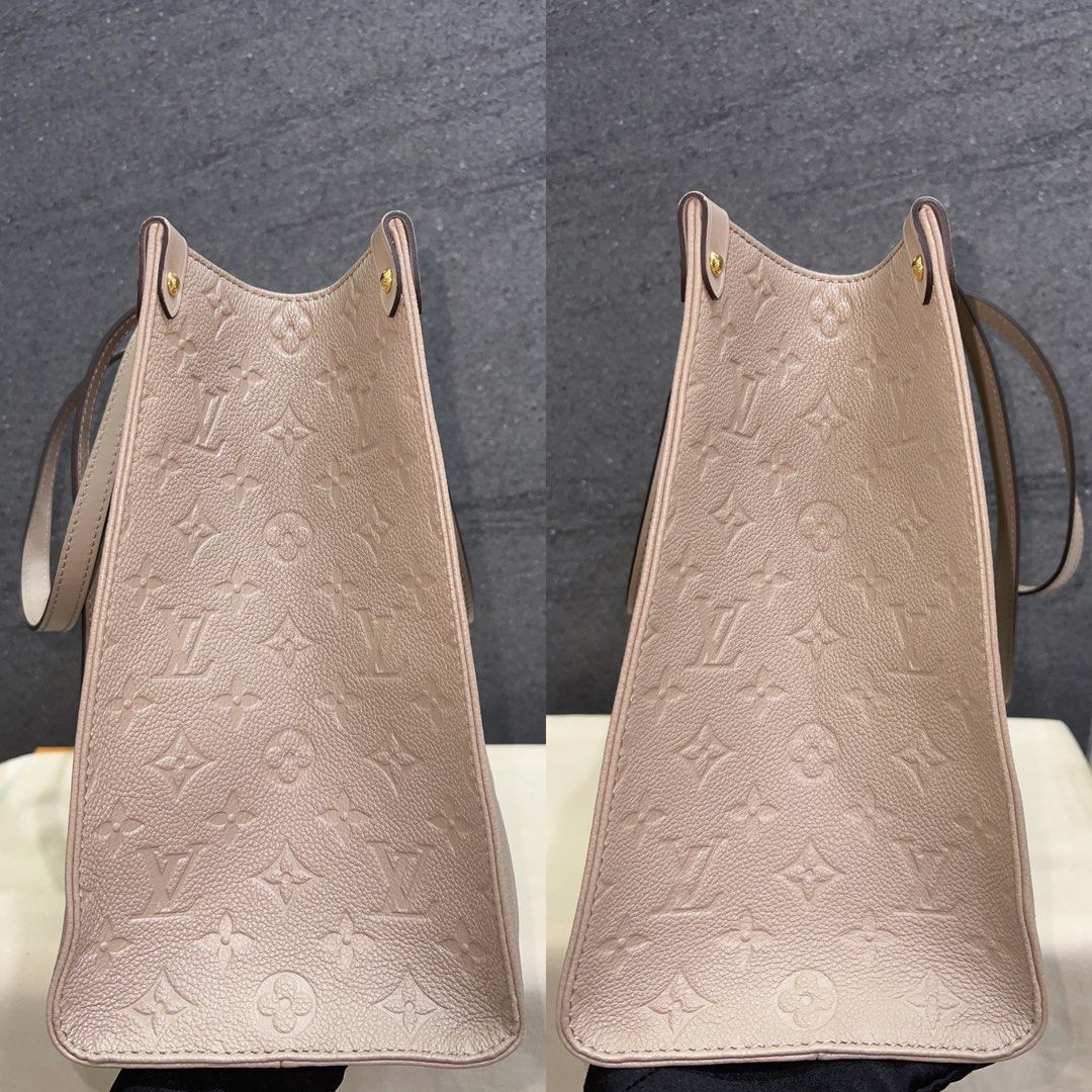 Louis Vuitton Gris Tourterelle Monogram Empreinte Leather Onthego MM Bag -  Yoogi's Closet