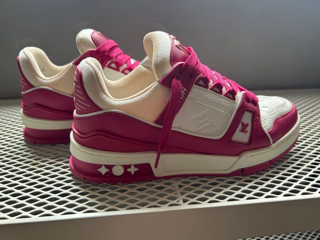 Louis Vuitton Trainer Low White Fuchsia