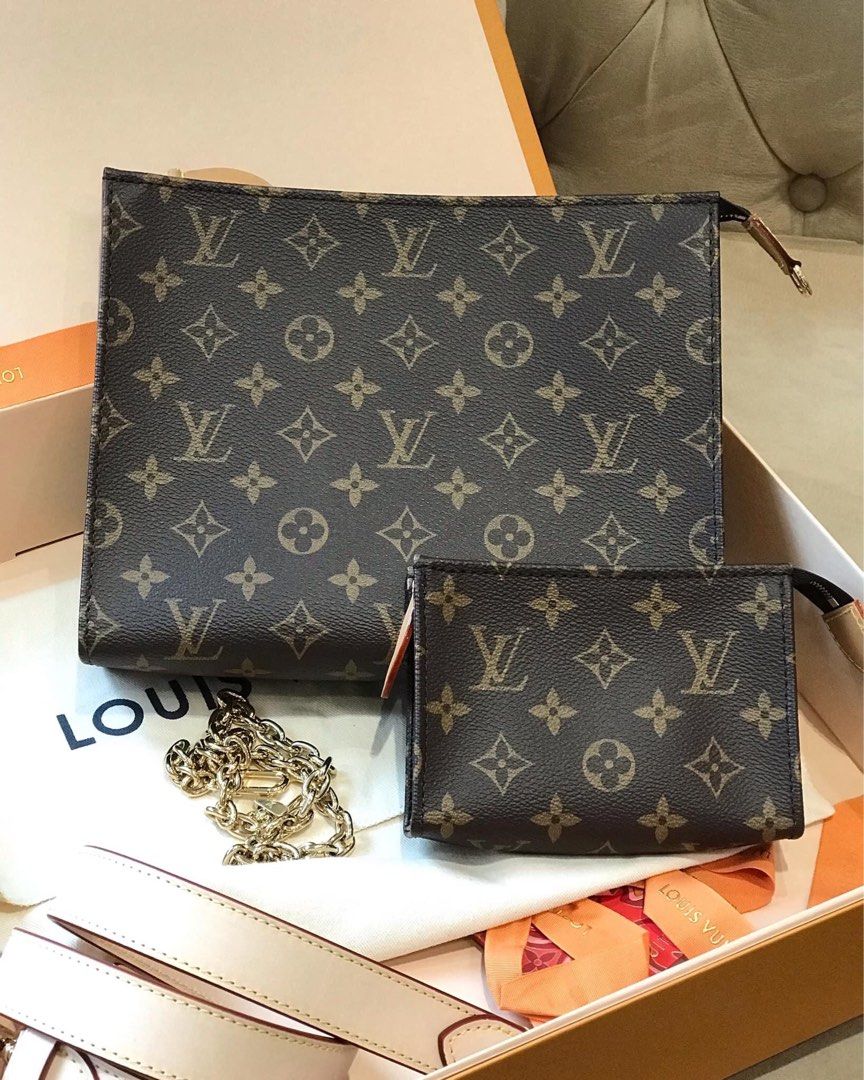 Lv Toiletry Pouch On Chain, Luxury, Bags & Wallets on Carousell