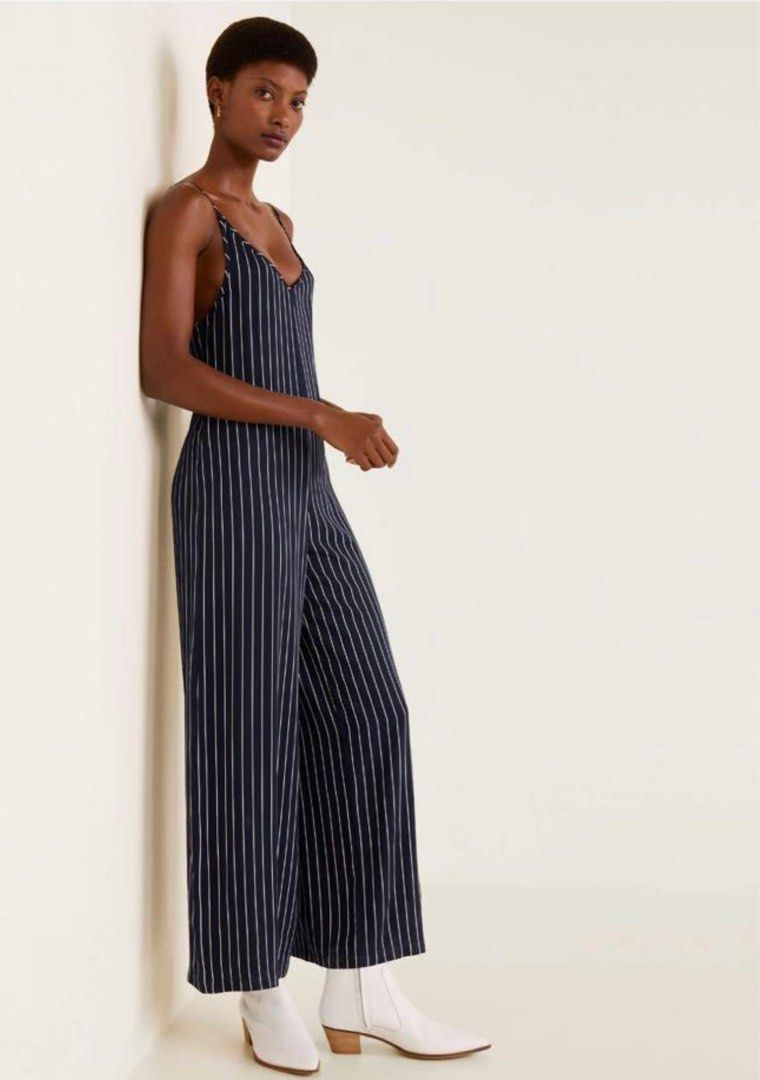 Mango striped jumpsuit store
