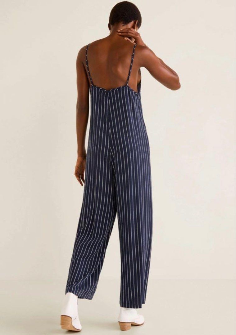Mango striped new arrivals long jumpsuit