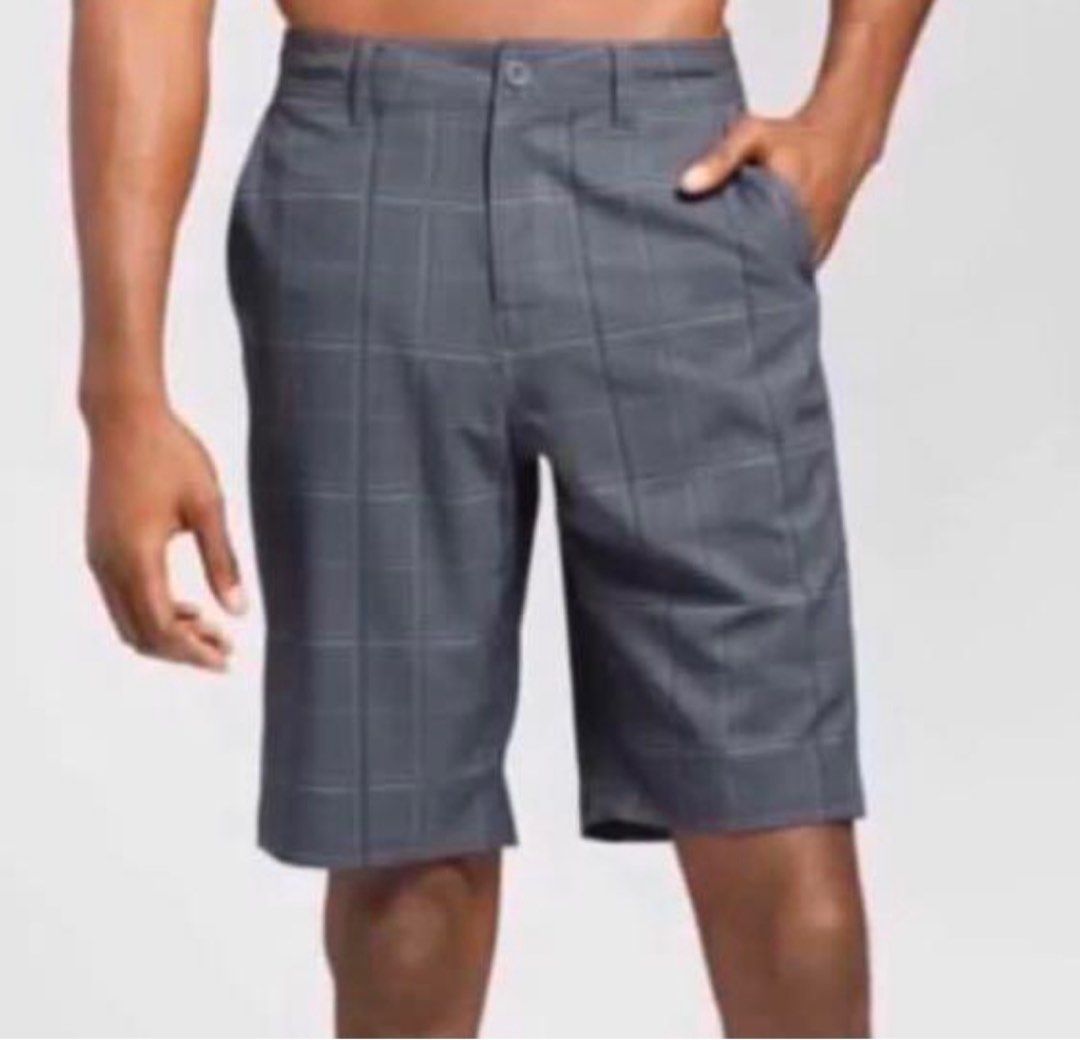 Mens grey checked shorts outlet