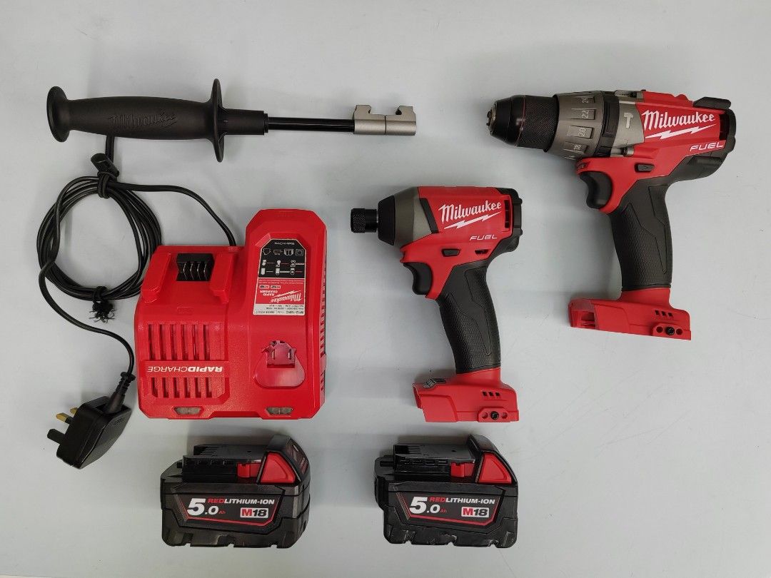 Milwaukee M18 Drill Driver + Impact Driver Combo, Furniture & Home