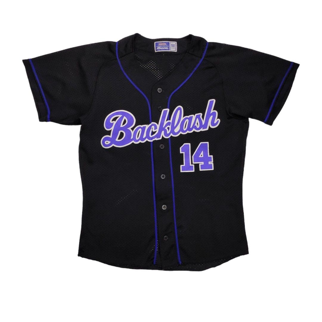 Mizuno Slim Fit Button Up Baseball Jersey Black Men s Fashion
