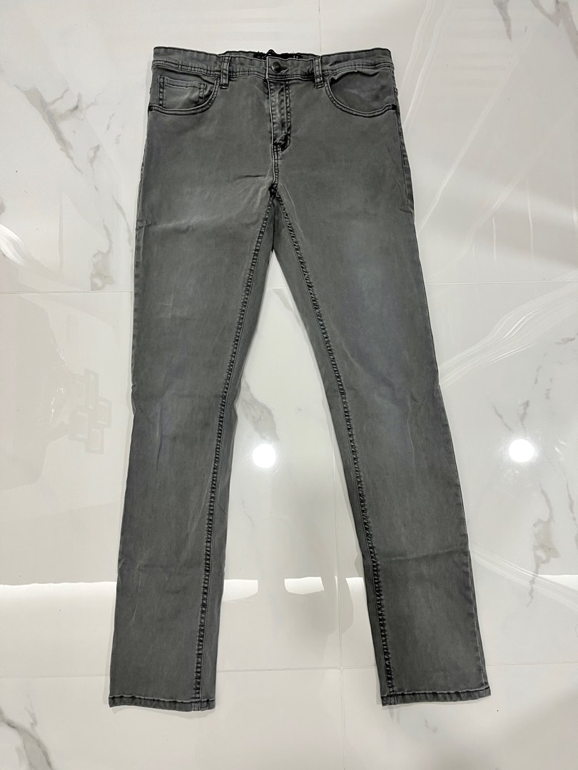 Nineteen 91 Grey Jeans, Men's Fashion, Bottoms, Jeans on Carousell