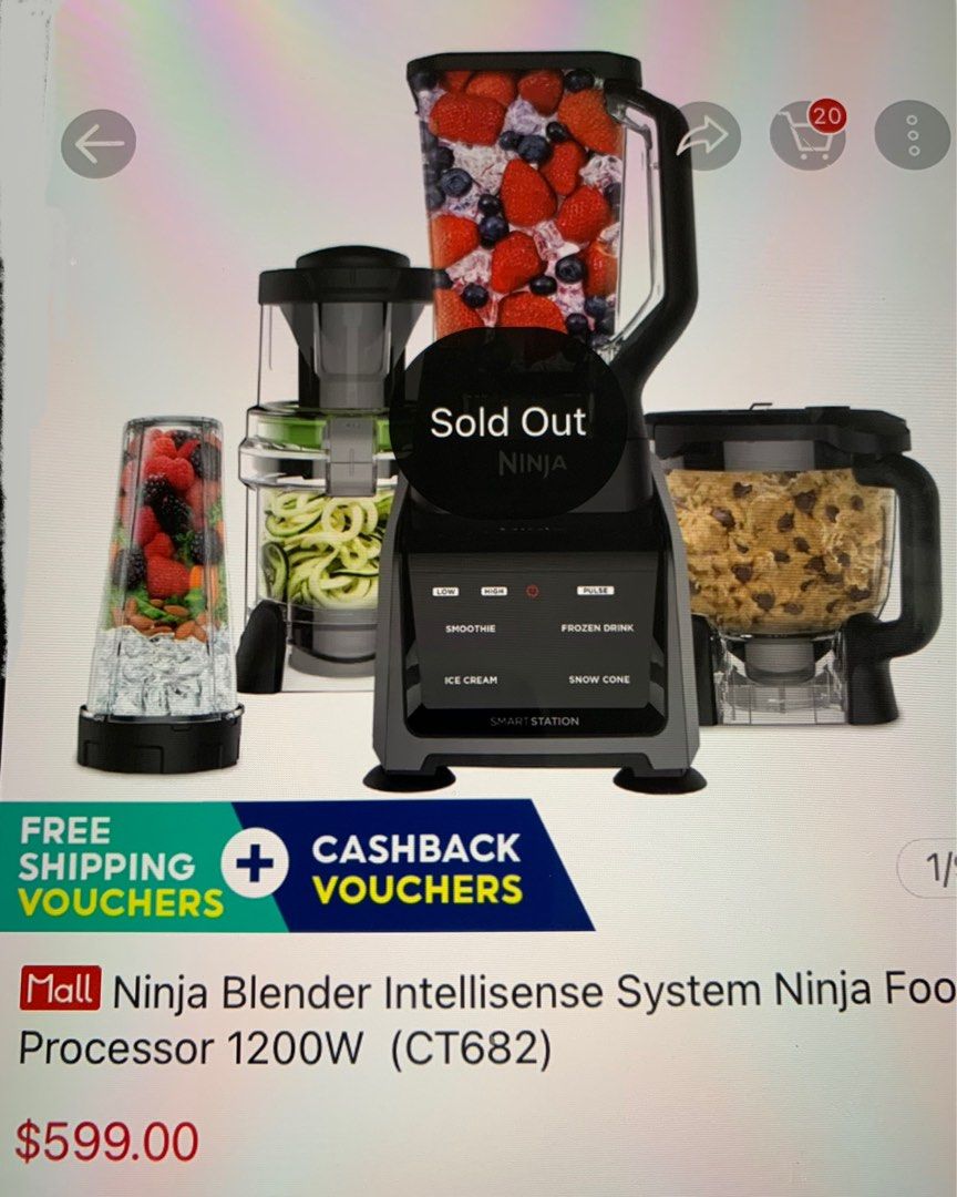 Ninja Blender Intellisense System Food Processor 1200W (CT682), TV