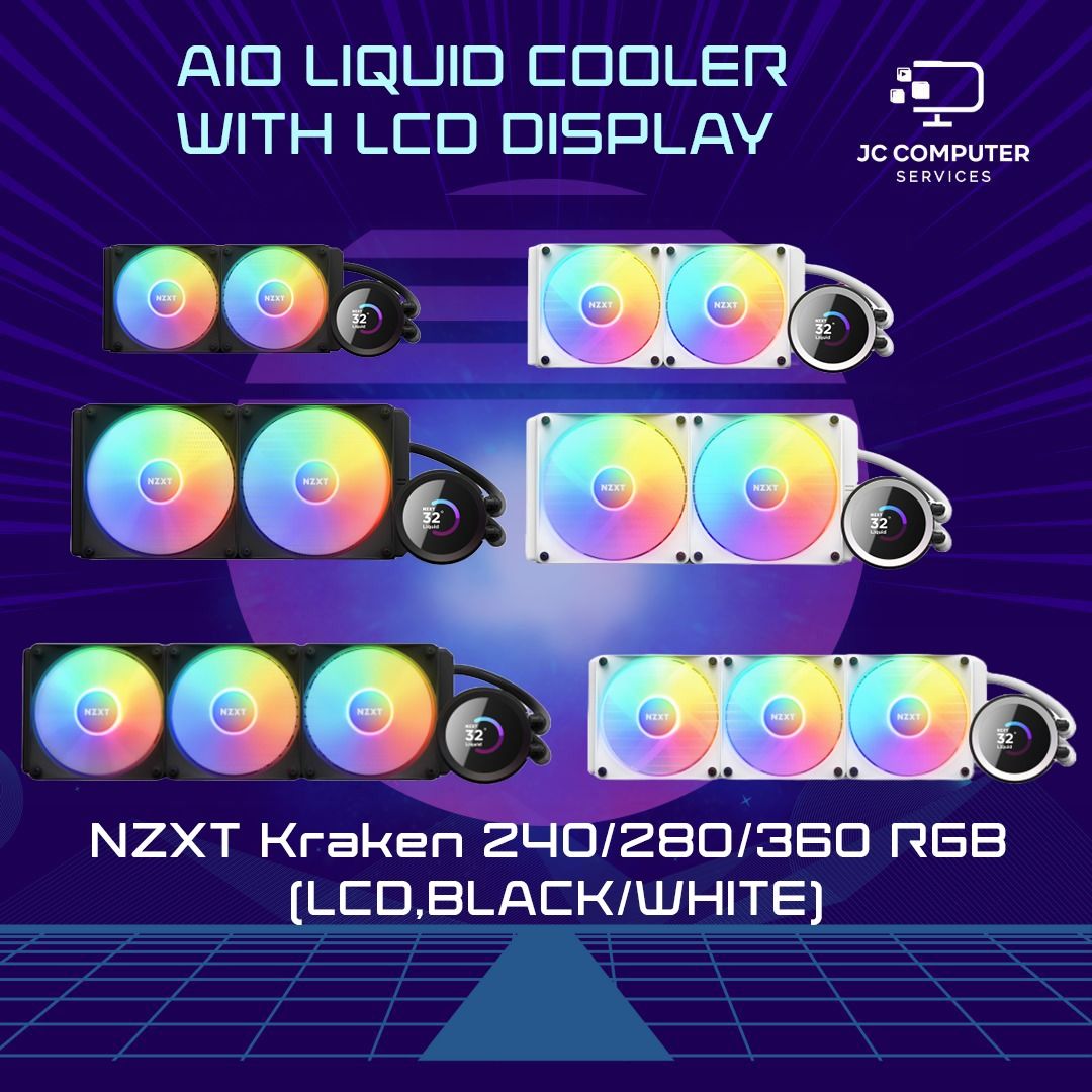 NZXT Kraken 240/280/360 RGB (LCD, Black/White) AIO CPU Cooler, Computers &  Tech, Parts & Accessories, Computer Parts on Carousell