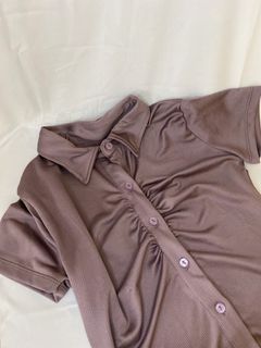 Pakaian wanita trend ungu coklat croptop pakaian wanita