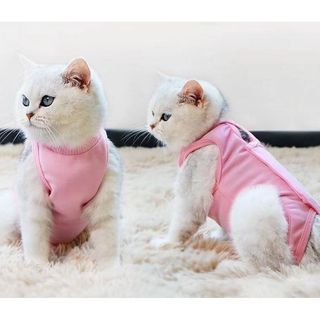 Cat Surgical Clothes Female Cat Sterilization Clothes Weaning Clothes  Postoperative Clothes Anti-lick Elastic Pet Cat Clothes 1 Piece Blue