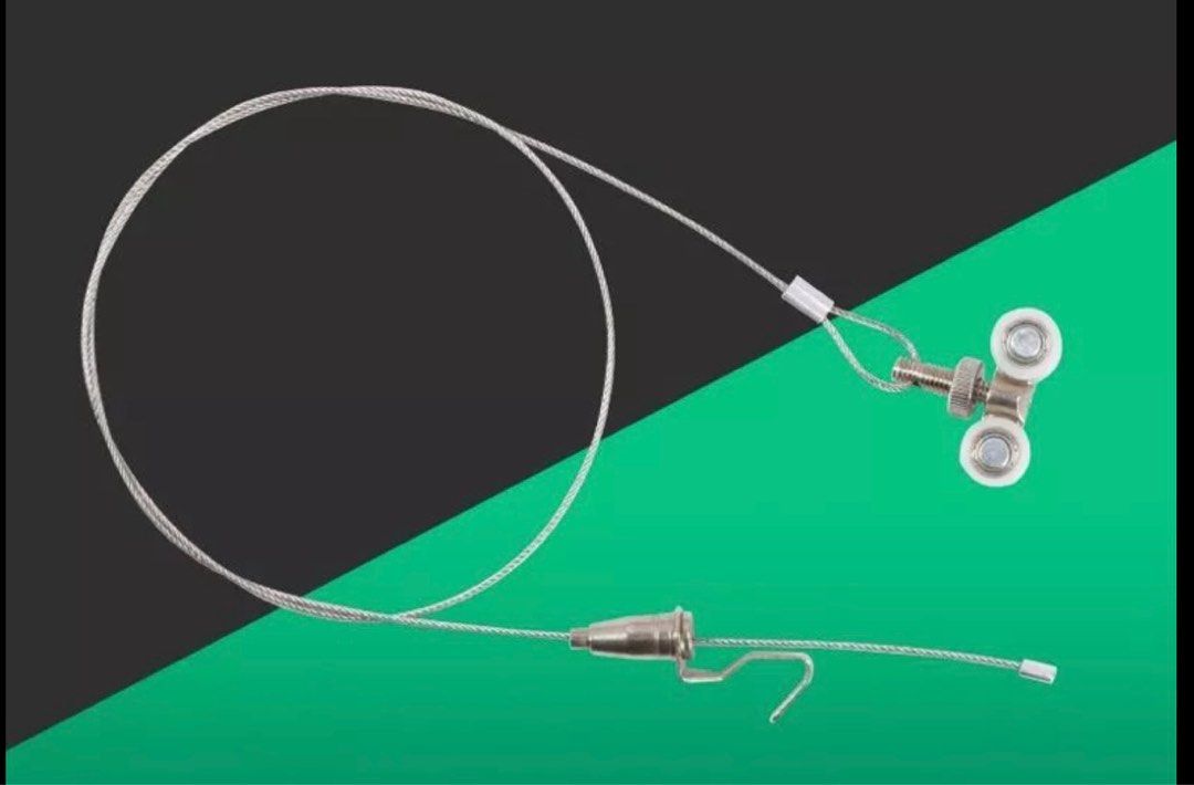 2 Pairs Wire Rope Picture Hooks (4x) + 1x Picture Top Hung Rail