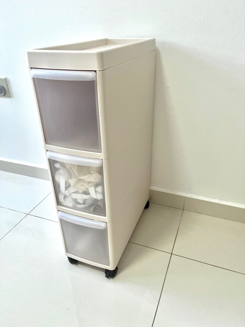 Plastic drawers on wheels, Furniture & Home Living, Furniture, Other